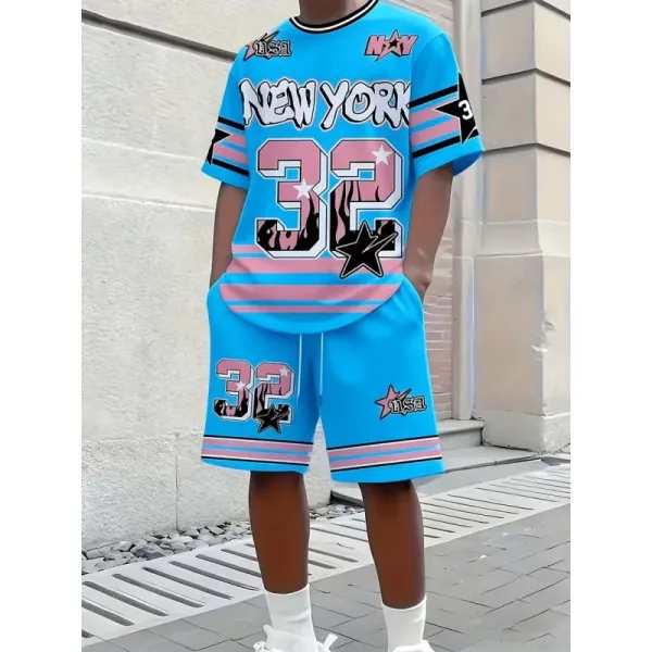 MMY New York 32 Graphic Jersey Set Purple - 8