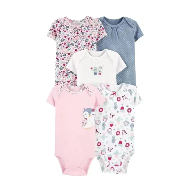 Design Carter's Animal Print Short Sleeve Bodysuits Set Multicolor Baby Onesies Clothing - 40