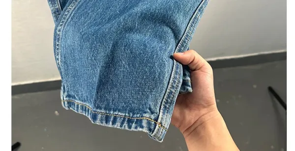 Design Wide-Leg Patchwork Denim Jeans Blue - 21