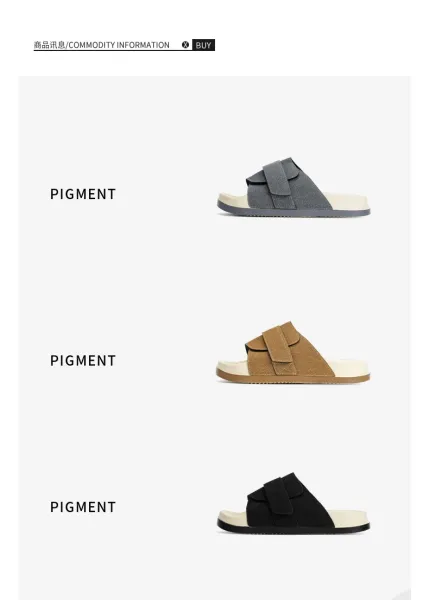 Design Two-Strap Slide Sandals Beige and Black Slippers - 4