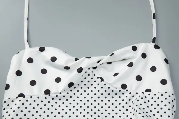 Design Polka Dot Wrap Maxi Dress Beige - 31