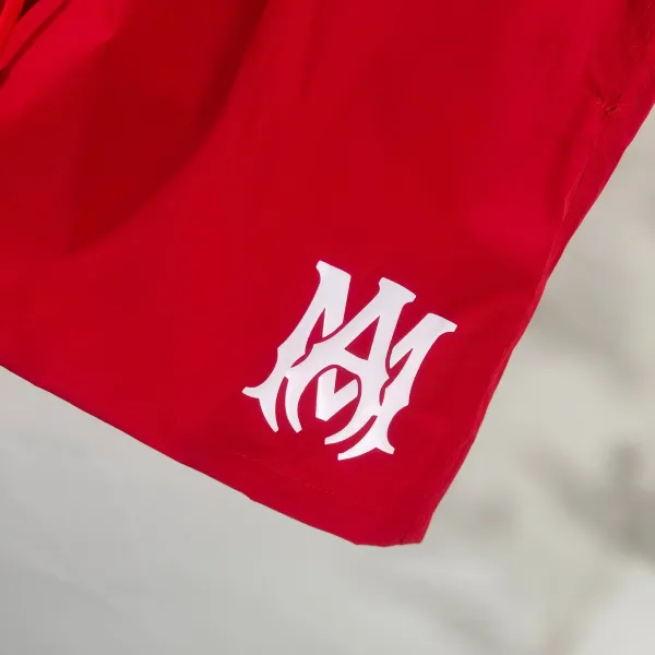 Amiri Logo-Embroidered Red Swim Shorts - 9