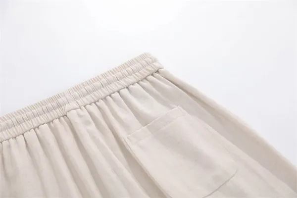 Design Cropped T-Shirt and Wide-Leg Jogger Pants Set in Dusty Rose and Beige Casual Set - 22