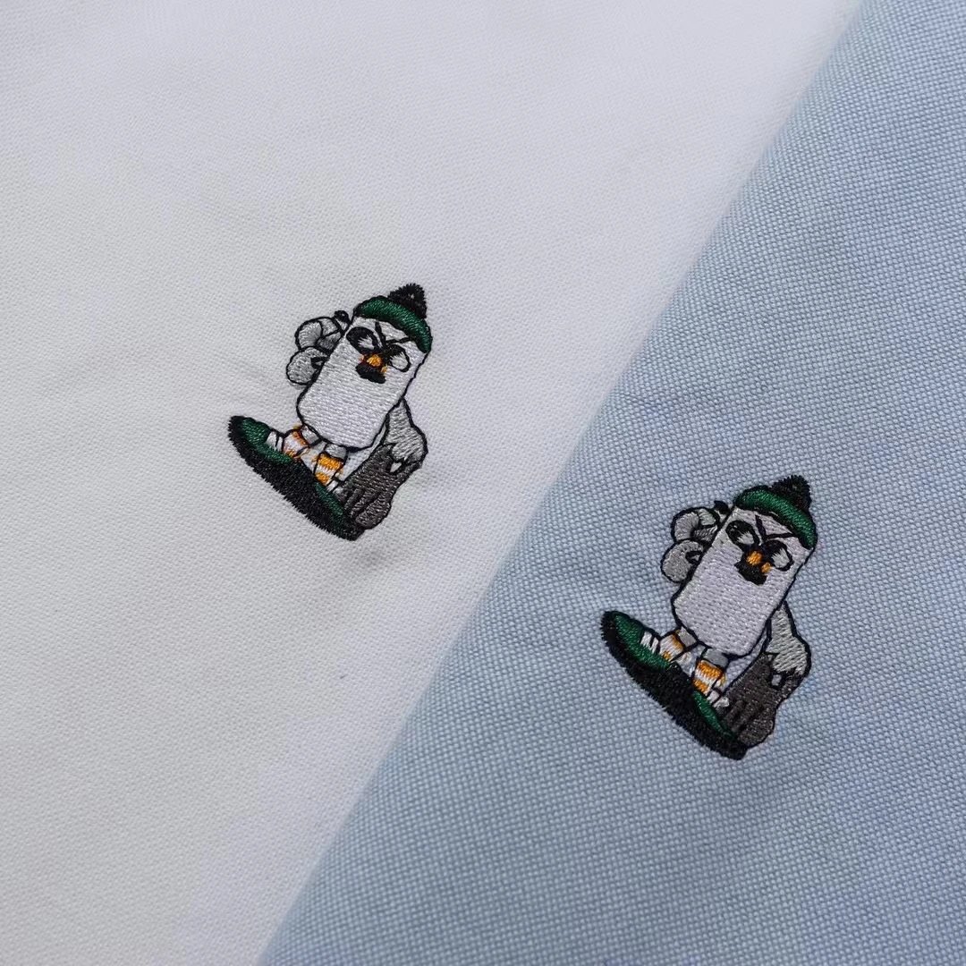 Design Oxford Shirt with Embroidered Logo in Light Blue Stripe, White, and Solid Light Blue - 10