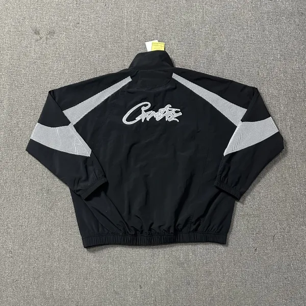 Corteiz Mesh Panel Windbreaker Jacket Black White Pink Outerwear - 9
