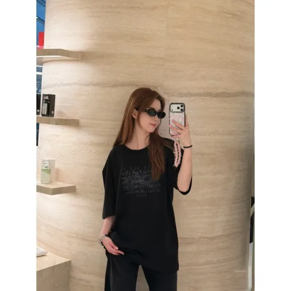 Maison Margiela Number Print Oversized T-Shirt Light Gray - 4