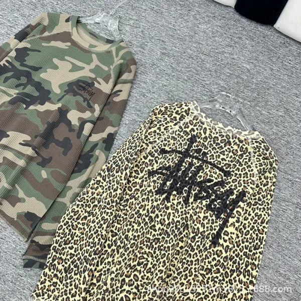 Design Leopard Print Sheer Long Sleeve Top Tops - 7
