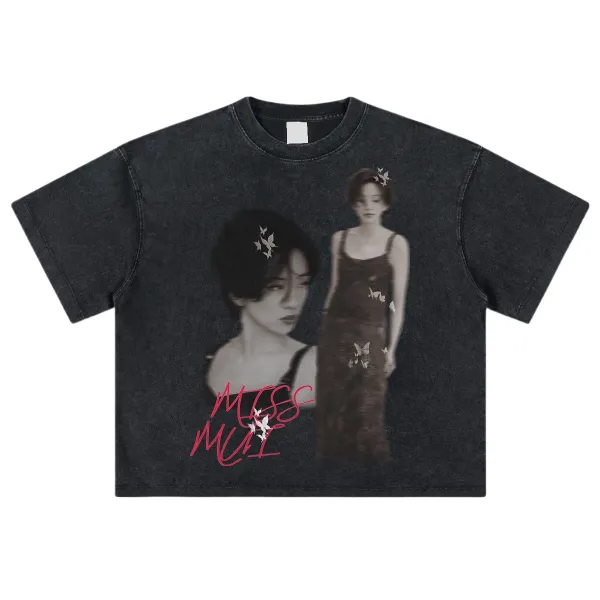 Design NOTSEXx Miss Mui Denim Wash Long Sleeve T-Shirt T-Shirts - 13