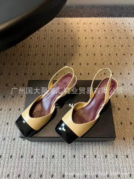 HAN Slingback Square-Toe Heels Black - 23