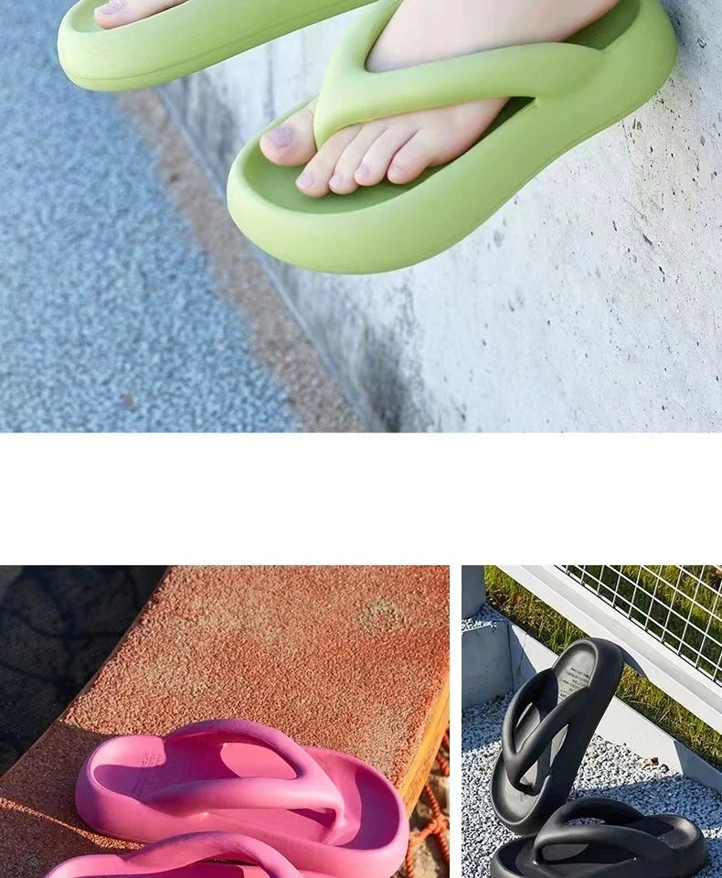 Design Chunky Flip-Flop Beige Slippers - 17