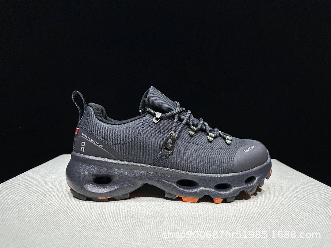 On Cloudrock Gray Orange Hiking Sneakers Running Shoes