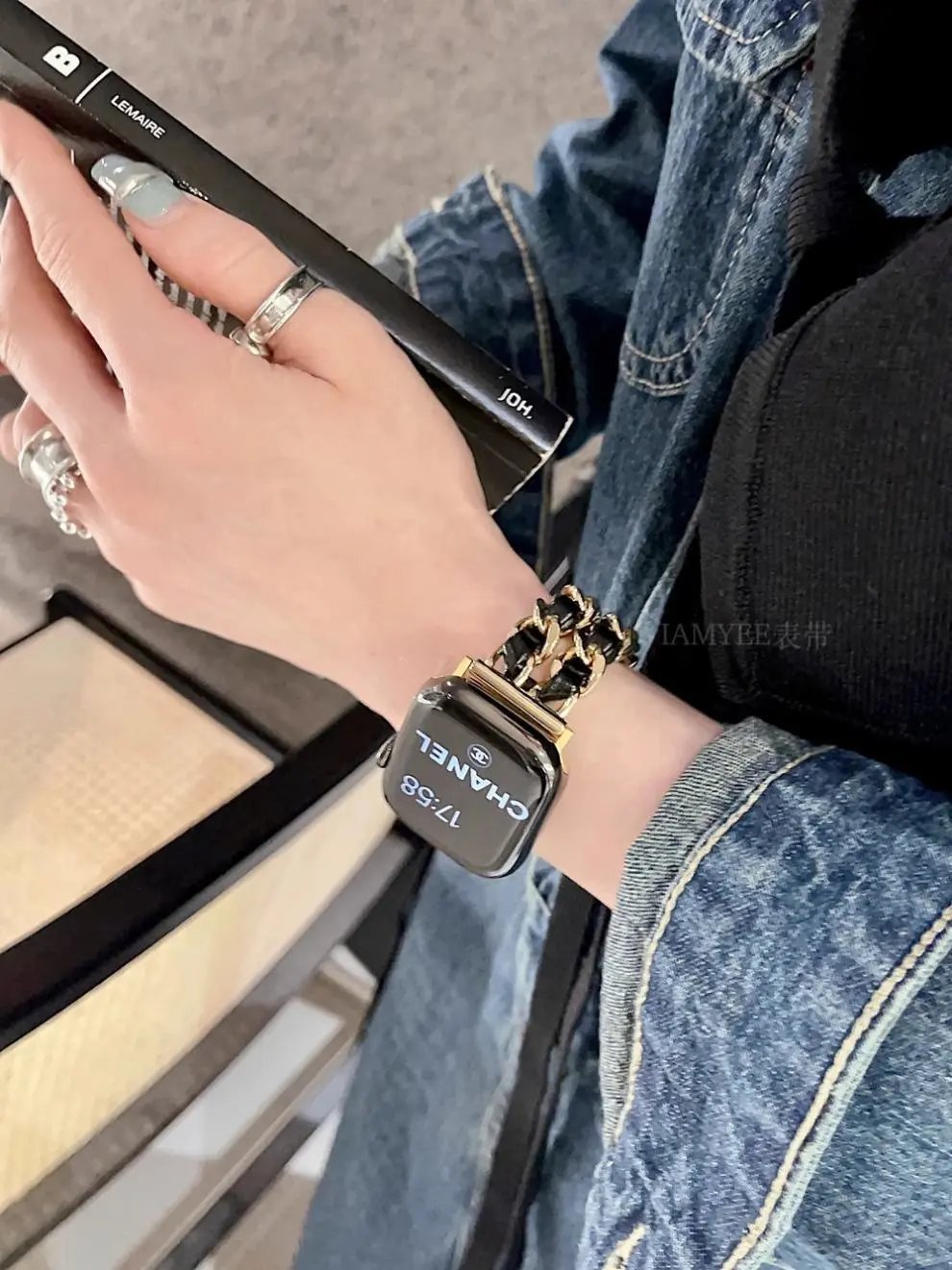 Apple Watch with Rose Gold Metal Link Bracelet Smartwatch - 11