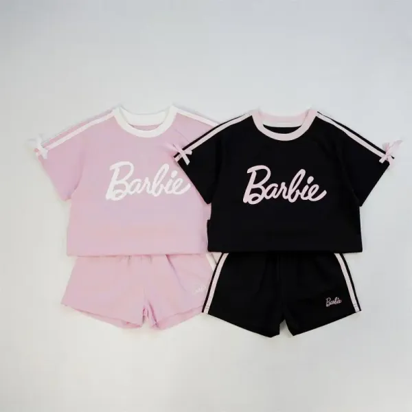 Design Barbie Logo Graphic Set Pink Casual Set Sets - 4