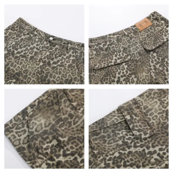 New Balance 990v6 Beige Leopard Cargo Shorts Set - 4