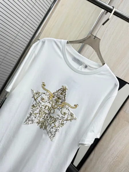 Dior Star Embroidered Black T-Shirt - 7