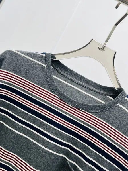 Design Striped Oversized Long-Sleeve Top in Gray Multicolor - 10