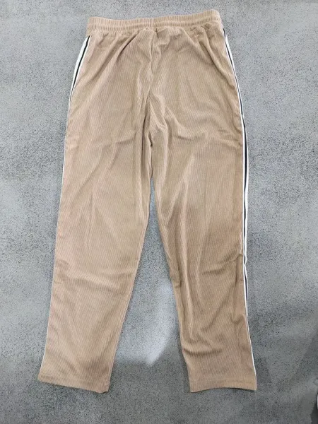 Design Corduroy Track Pants Black with White Stripes Sweatpants - 48