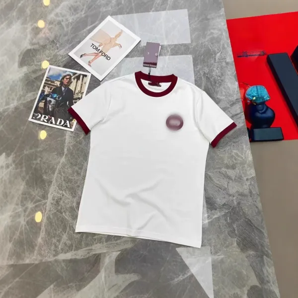Gucci Ringer T-Shirt White with Burgundy Trim - 6