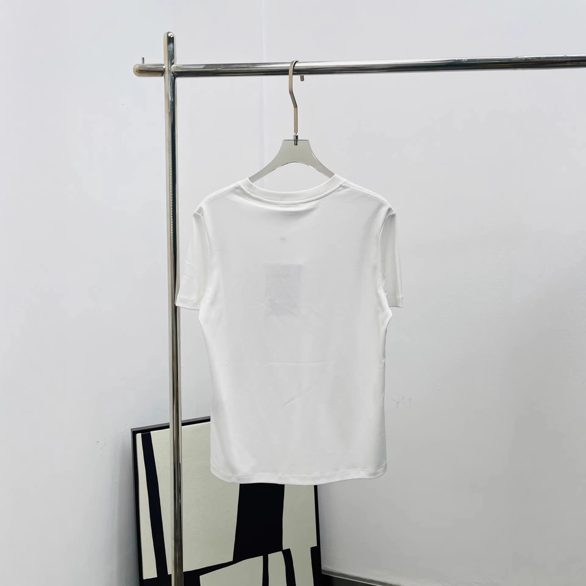 Chanel CC Logo Embellished White Classic T-Shirt
