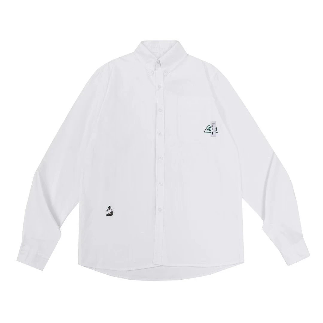 Design Oxford Shirt with Embroidered Logo in Light Blue Stripe, White, and Solid Light Blue - 4