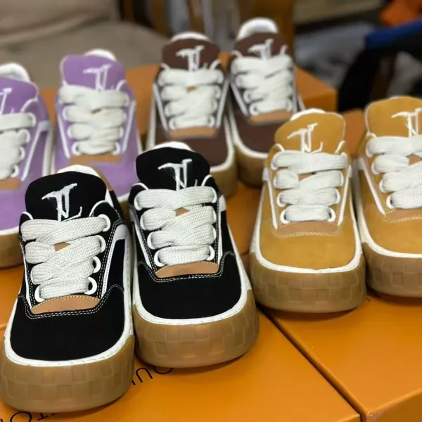Design Low-Top Suede Sneakers Mustard Yellow White - 4