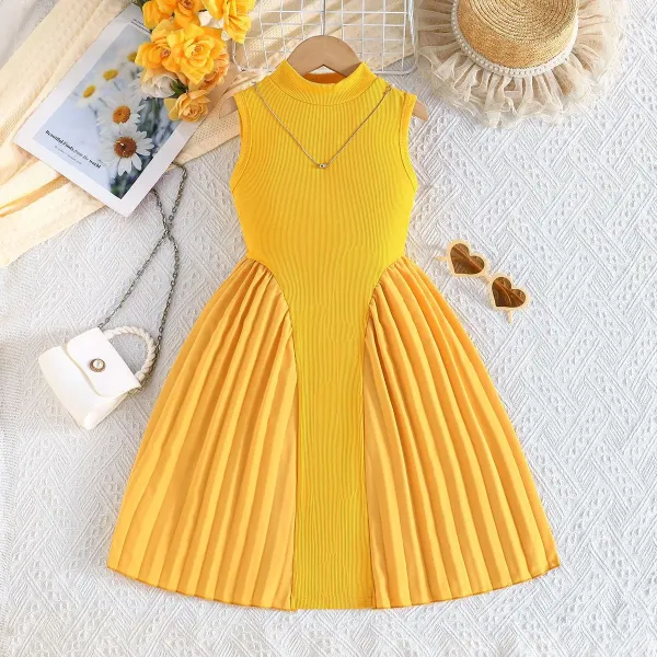 Design Pleated Ribbed Knit Dress Pink - 6