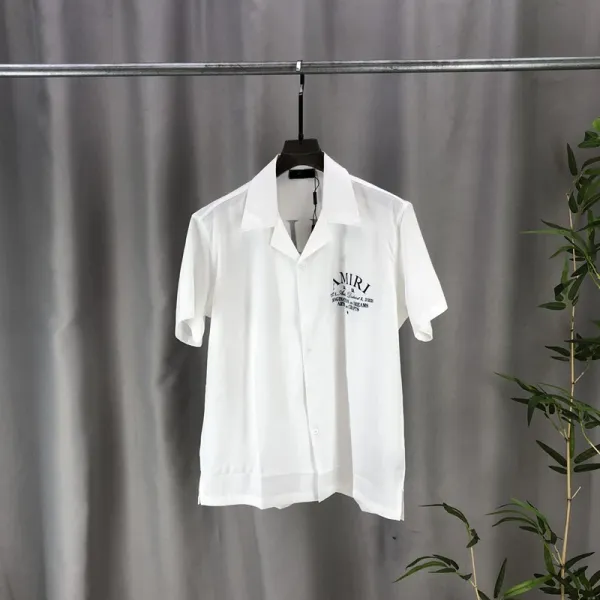 Amiri Logo-Print Short-Sleeve Shirt and Drawstring Shorts Set White - 3
