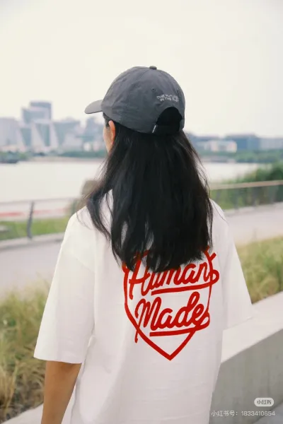 Human Made Heart Logo T-Shirt White and Black - 3