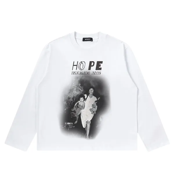 Design NOT SEXX Hope Long Sleeve T-Shirt White T-Shirts - 1