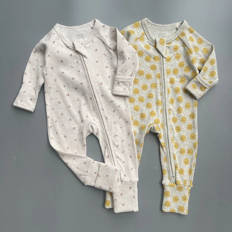 Design Disney Dumbo Ribbed Zip-Up Romper Gray Sleepwear - 4