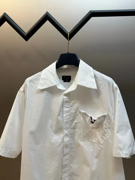 Fendi Oversized Short-Sleeve Shirt White - 5