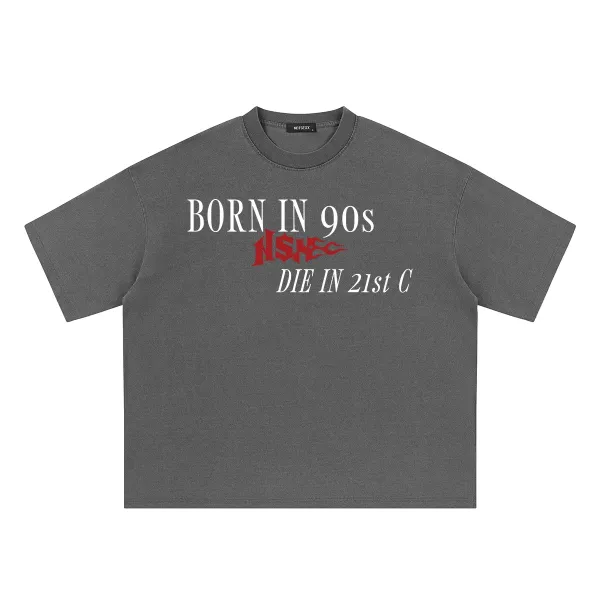 Design NSXEC Born In 90s Die In 21st C Graphic T-Shirt Gray T-Shirts - 1