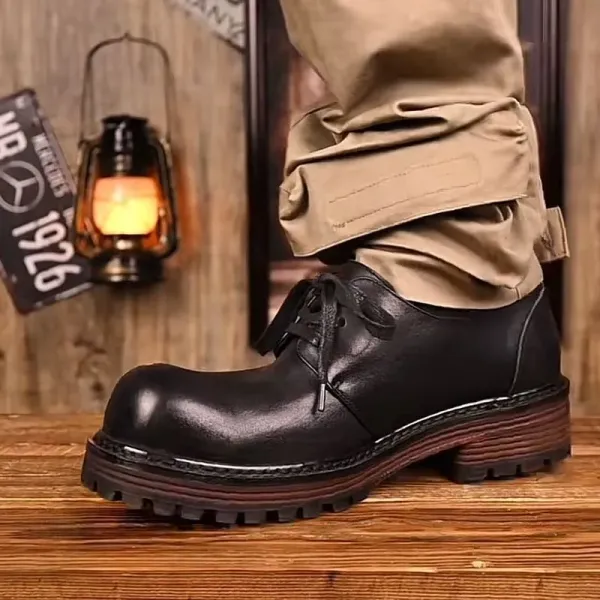 Design Work Boot Brown Leather Lace-Up Boots - 9