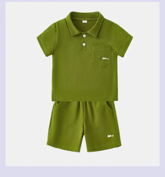 Puma Polo Shirt and Shorts Set Olive Green Casual Set - 15