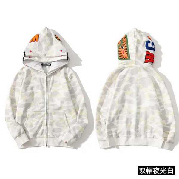 A Bathing Ape ABC Camo Double Hoodie Night White - 1
