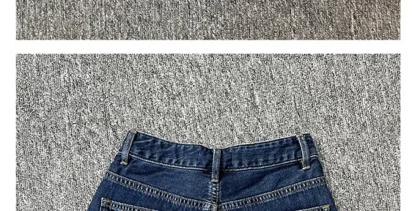 Design High-Waisted Wide-Leg Denim Shorts Navy - 8