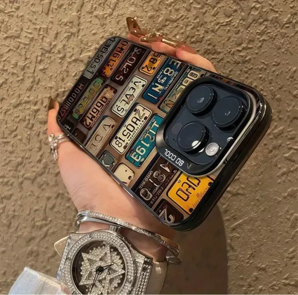 Design License Plate Collage Phone Case Multicolor Phone-Case - 3