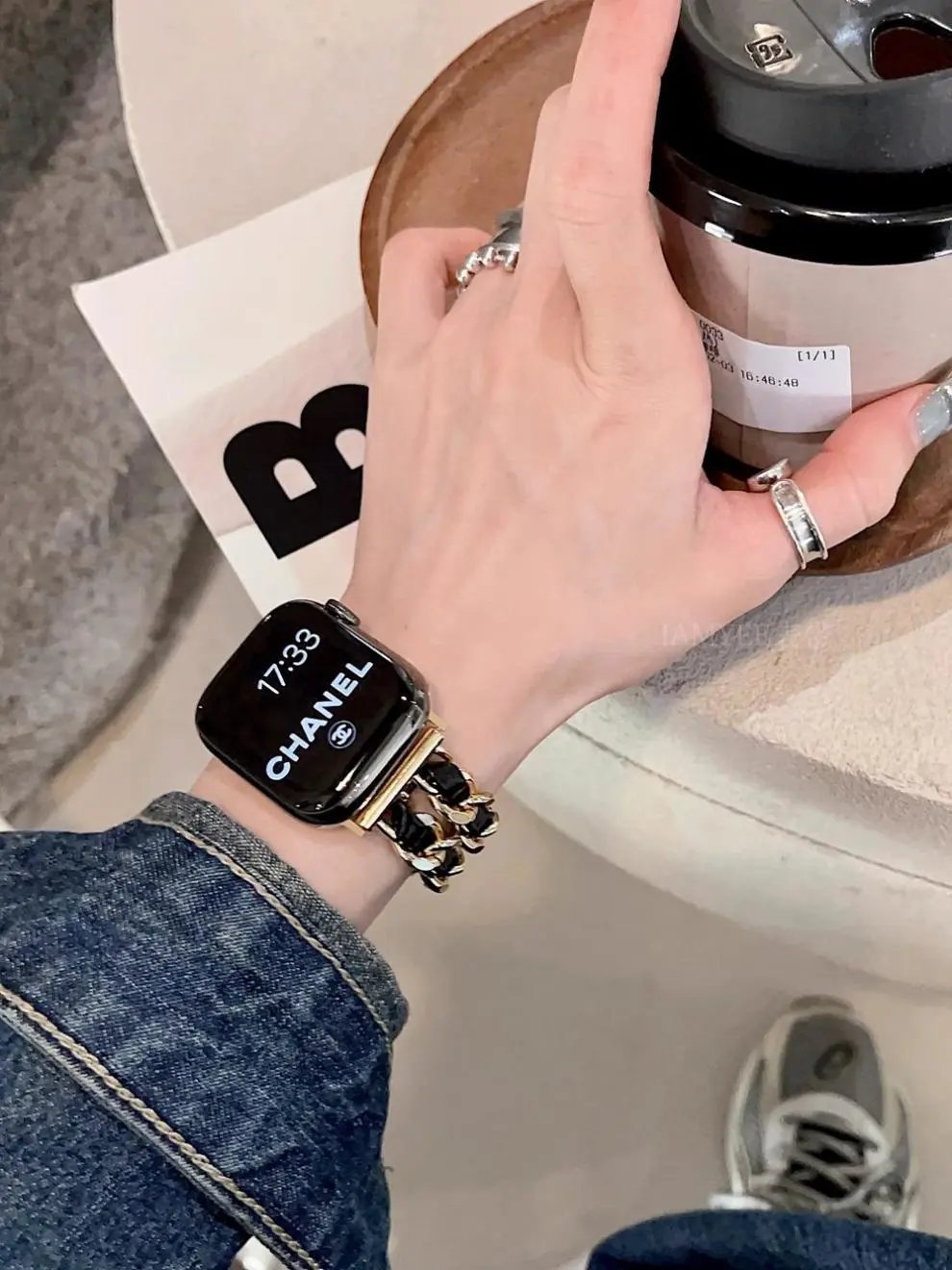 Apple Watch with Rose Gold Metal Link Bracelet Smartwatch - 3