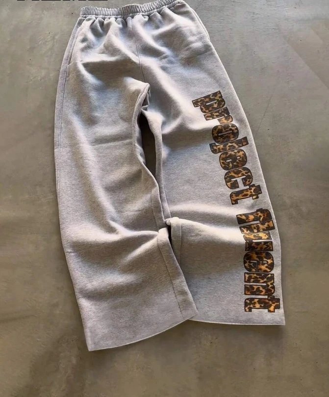 Design Saint Tears Sweatpants Brown with Patchwork and Side Lettering Sweatpants - 13