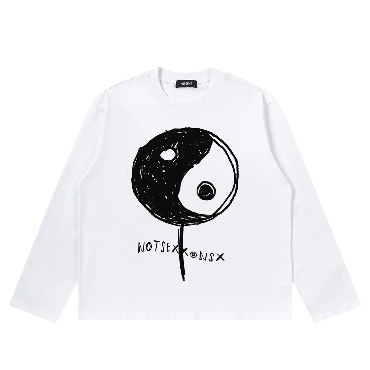 Design NOTSEXX x NSX Yin Yang Long Sleeve T-Shirt White T-Shirts