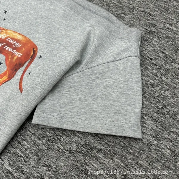 Design Dachshund Illustration Off-Shoulder White T-Shirt - 13