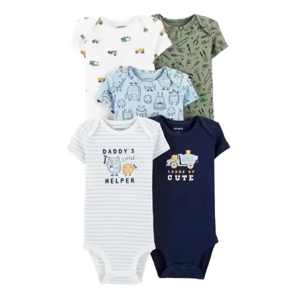 Design Carter's Animal Print Short Sleeve Bodysuits Set Multicolor Baby Onesies Clothing - 41