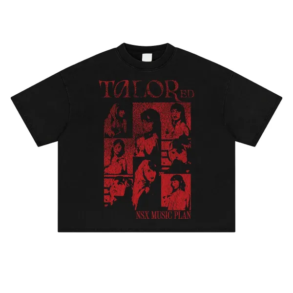 Design NSX Music Plan Talor ED Graphic Print Black T-Shirt T-Shirts - 1