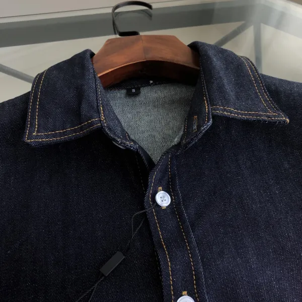 Evisu Osaka Japan Embroidered Denim Shirt Navy - 5