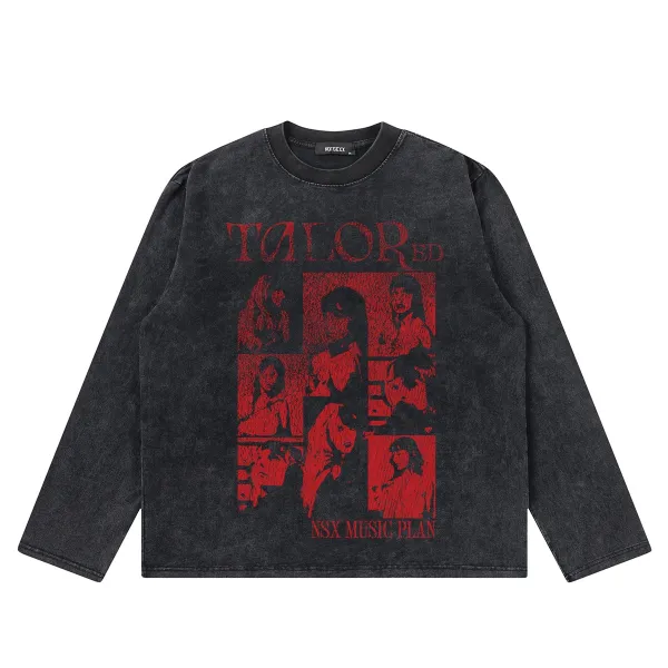 Design NOTSEXx Talor ED NSX Music Plan Long Sleeve T-Shirt Black T-Shirts - 1