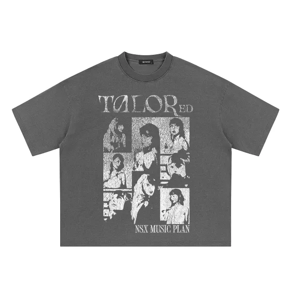 Design NOT SEXX Talor ED NSX Music Plan Graphic T-Shirt Gray T-Shirts - 1