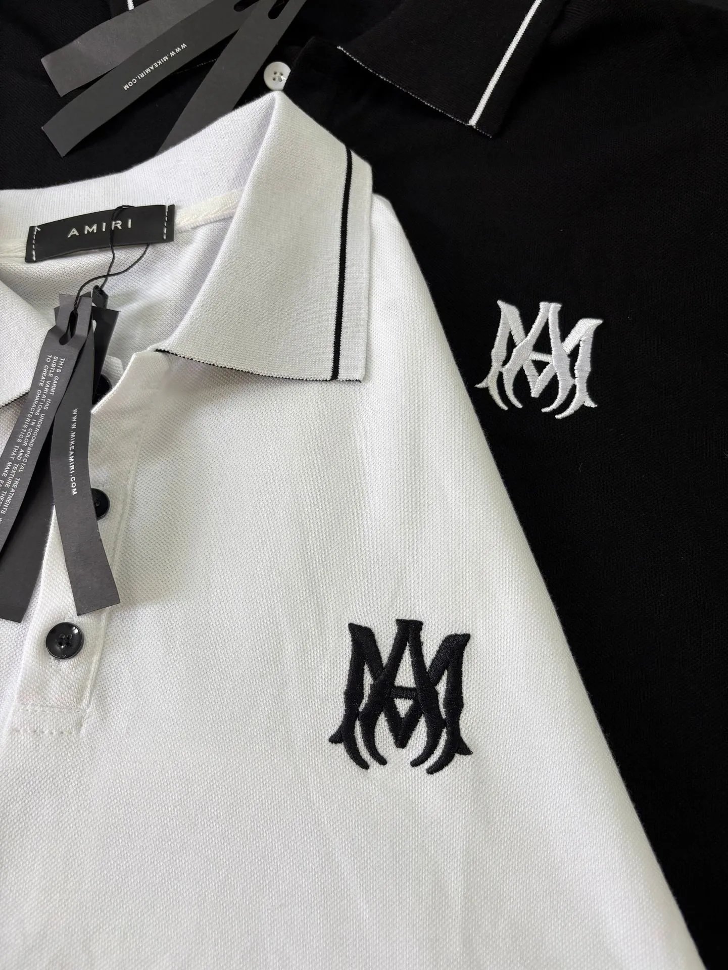 Design Logo Embroidered Black Polo with White Trim Polo Shirt - 21