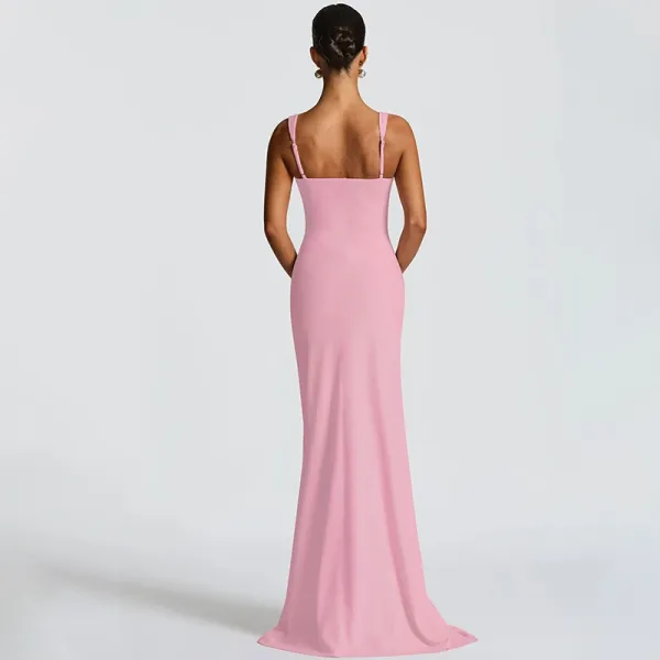 Design White Ruched High-Slit Maxi Dress - 18