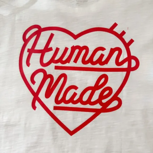 Human Made Heart Logo T-Shirt White and Black - 34