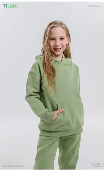 Design Oversized Hoodie and Sweatpants Set Sage Green Casual Set - 37